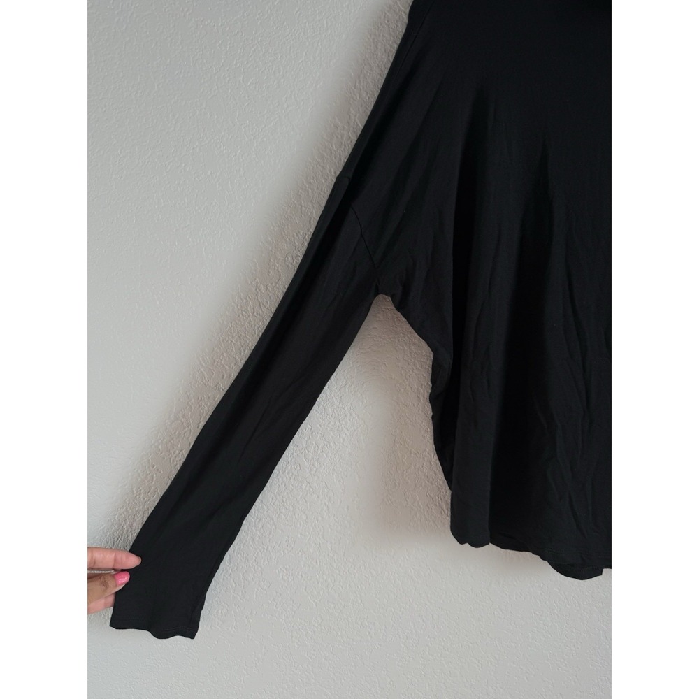 Aritzia Babaton Small Long Sleeve Top Shirt Black Mock Neck Lightweight Cropped - Picture 7 of 11